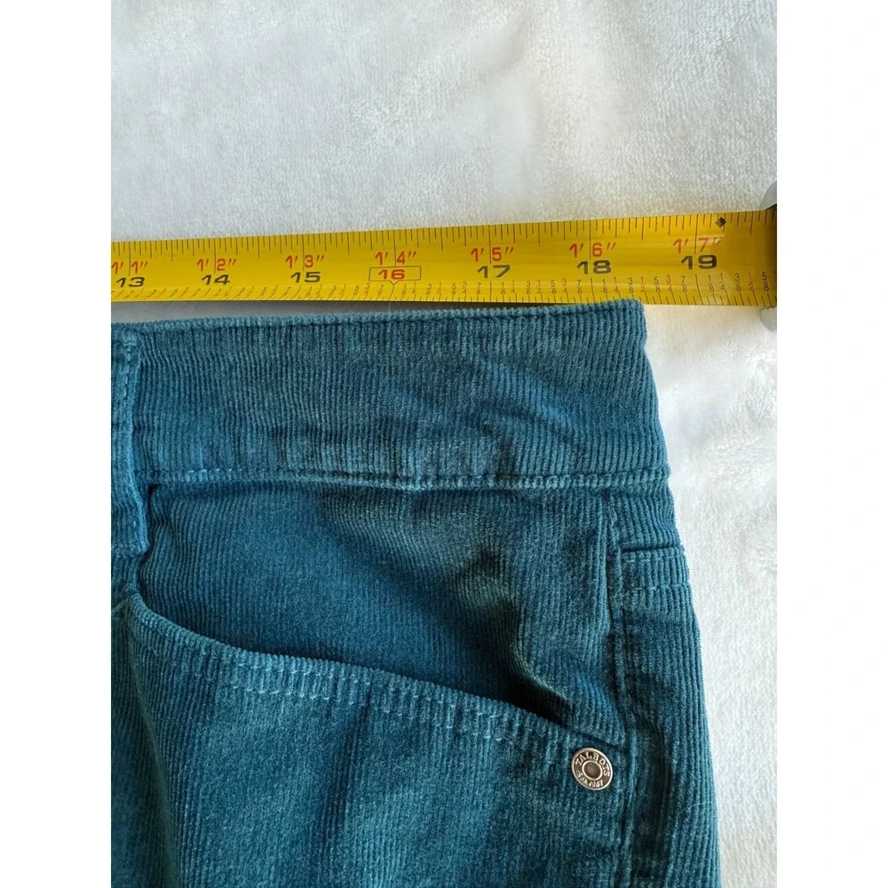 Talbots Corduroy Pants Womens Sz 16P Green High Waist Straight Leg Dark Academic